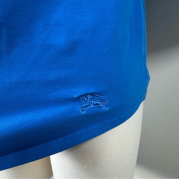 Burberry Brit London England Blue 3/4 sleeve Tee with Nova Check Cuffs Small - Picture 2 of 6
